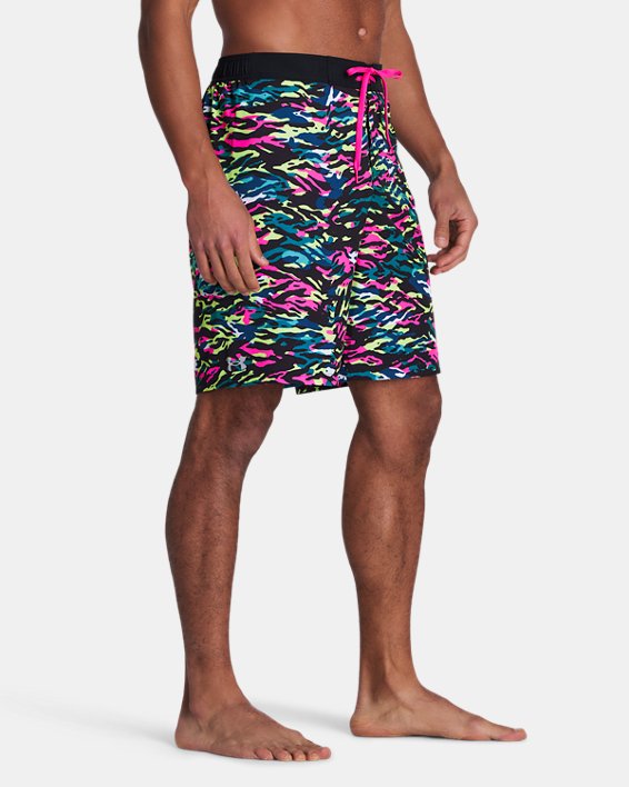 Men's UA Pop Tiger Camo E-Board Swim Shorts, Black, pdpMainDesktop image number 2